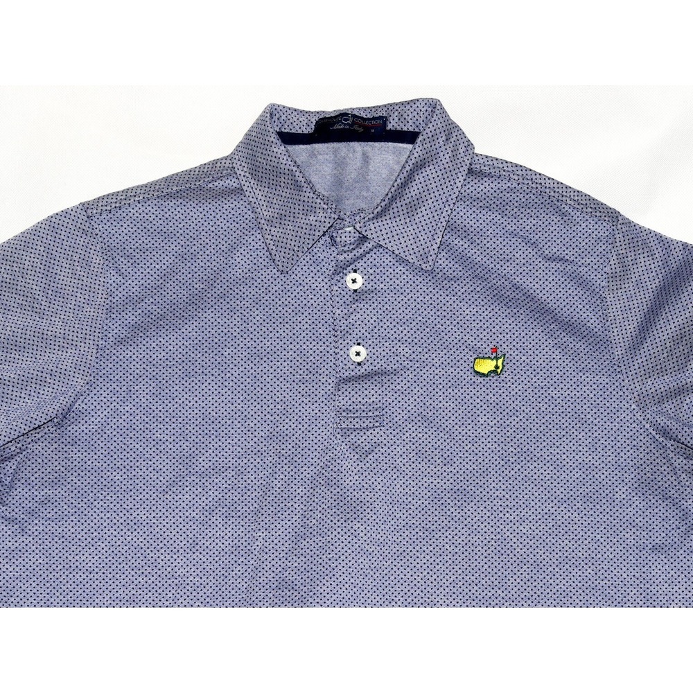 Clubhouse Collection Masters Made in Italy Mens Polka dot Golf Shirt Size Medium - Picture 2 of 7